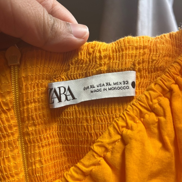 Zara orange dress (looks yellow in lighting) - Picture 2 of 3